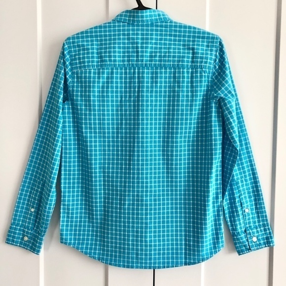 Abercrombie, Blue, Plaid, Button Up Shirt, Boys,Size 13/14, Excellent Condition. - Picture 2 of 8